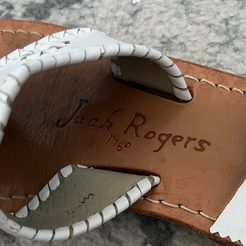 Jack Rogers White Leather Sandals - Picture 4 of 5